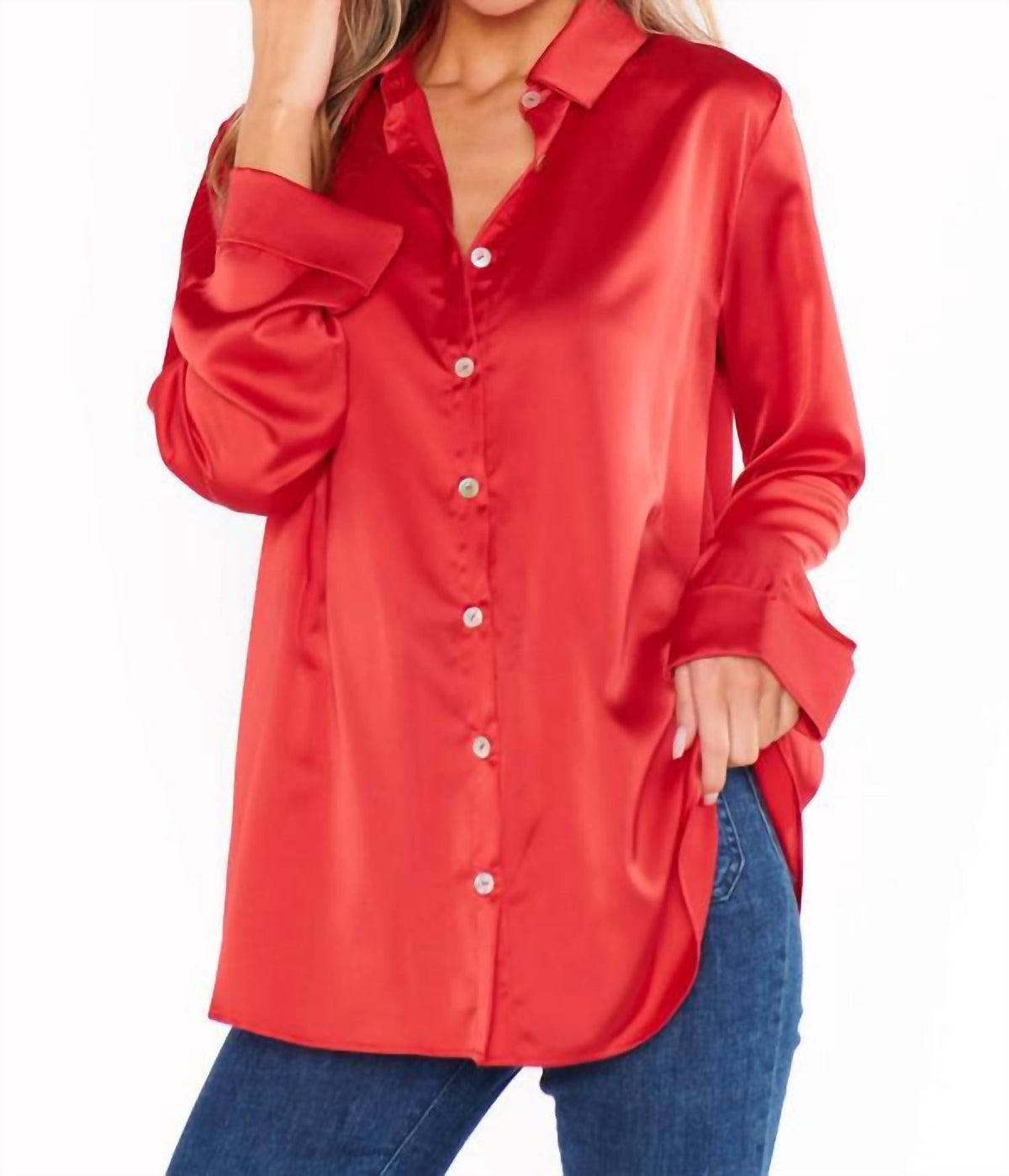 Show Me Your Mumu - Button Down Satin Top