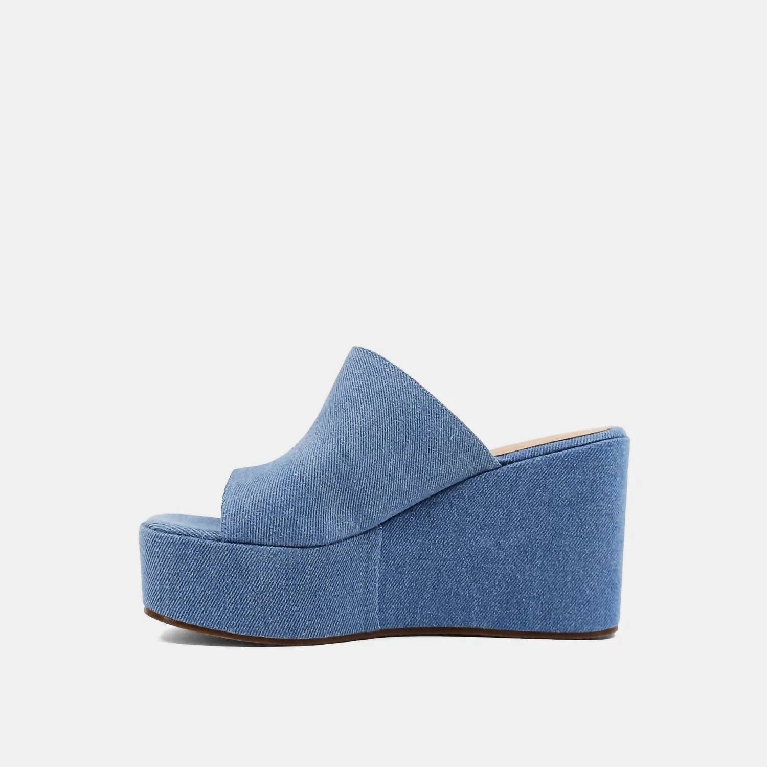 Shu Shop - Women's Ilaria Denim Wedge Sandals - blue - shoes - wedges
