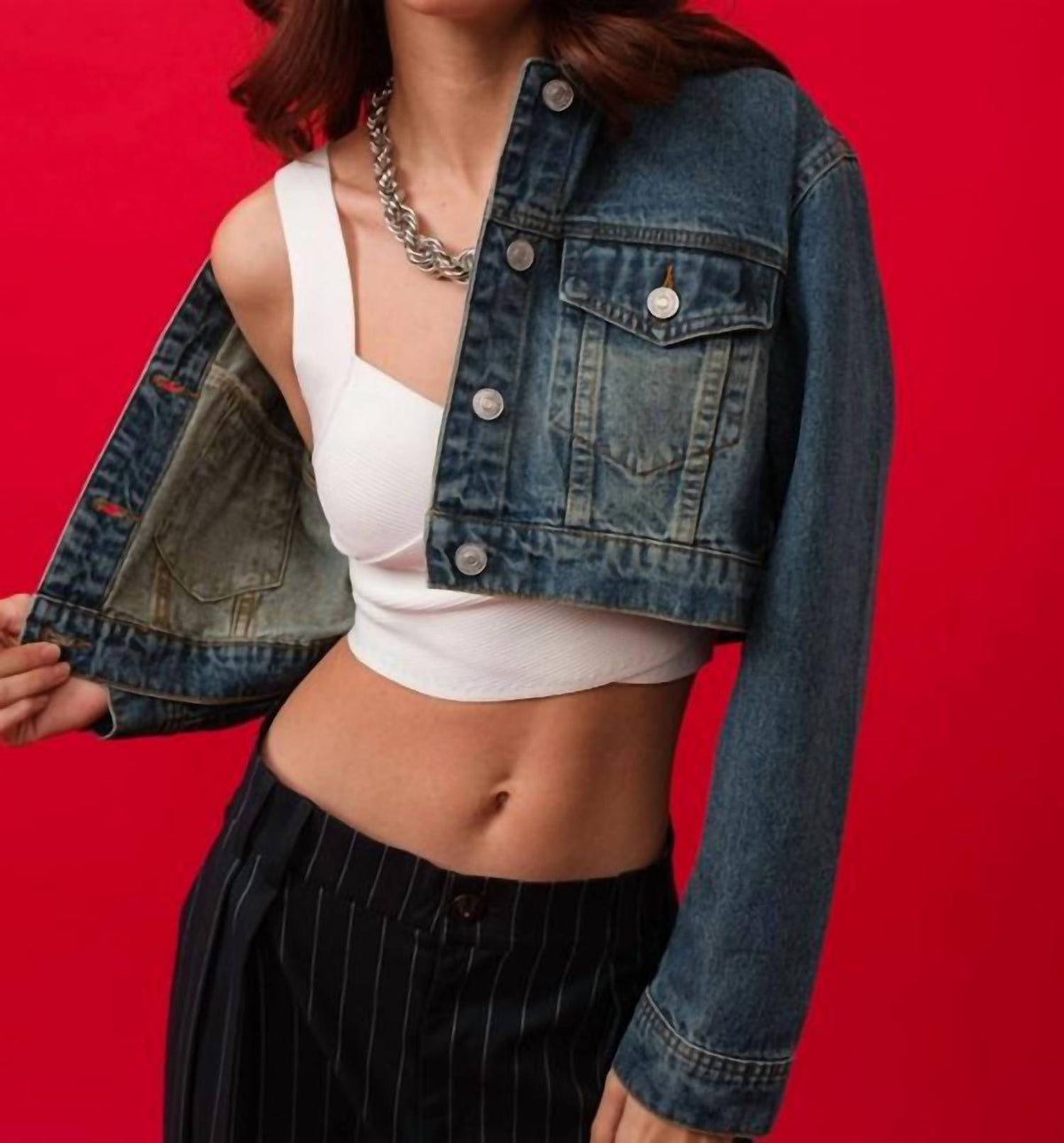 Signature8 - Button-down Crop Jacket