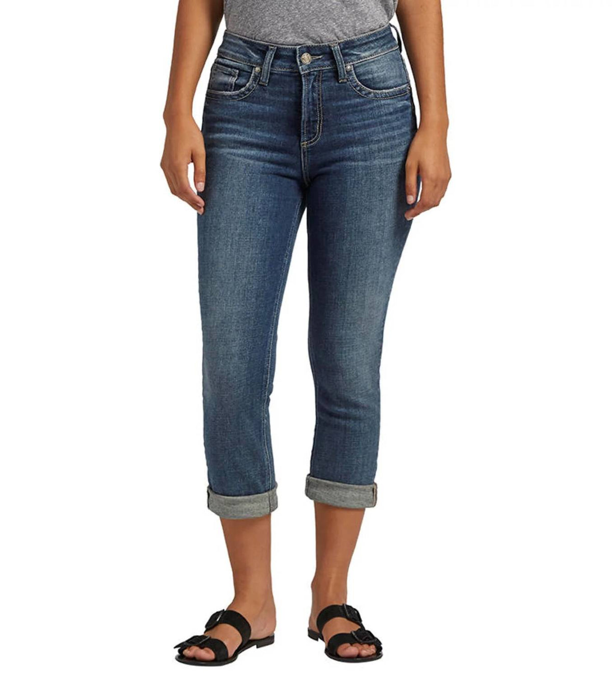 Silver Jeans Co - Avery High Rise Capri Jeans - Plus
