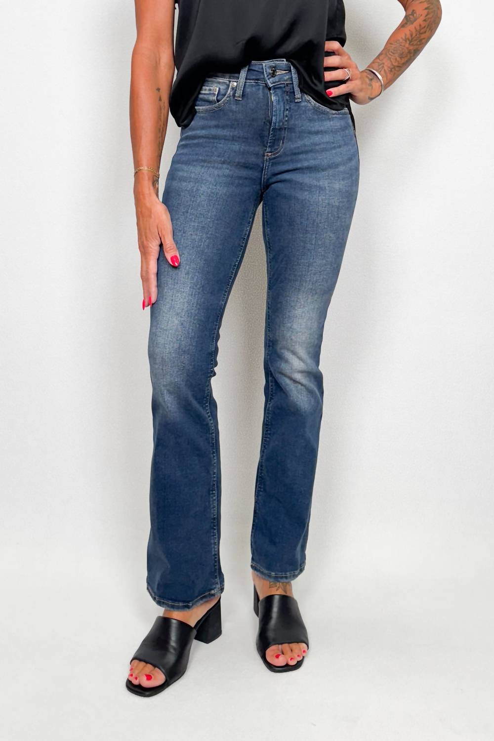 Silver Jeans Co - Infinite Fit Mid Rise Bootcut Jeans - blue - boot - cut - clothing