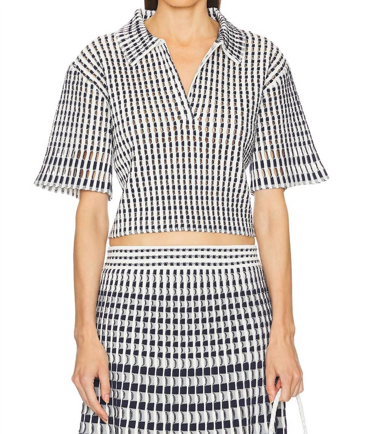 Simkhai - Adley Knit Cropped Polo