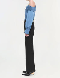 Simkhai - Alice One Shoulder Long Sleeve Top - blouses - blue - clothing