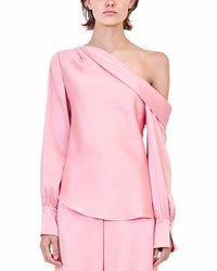Simkhai - Alice One Shoulder Top - blouses - clothing - pink