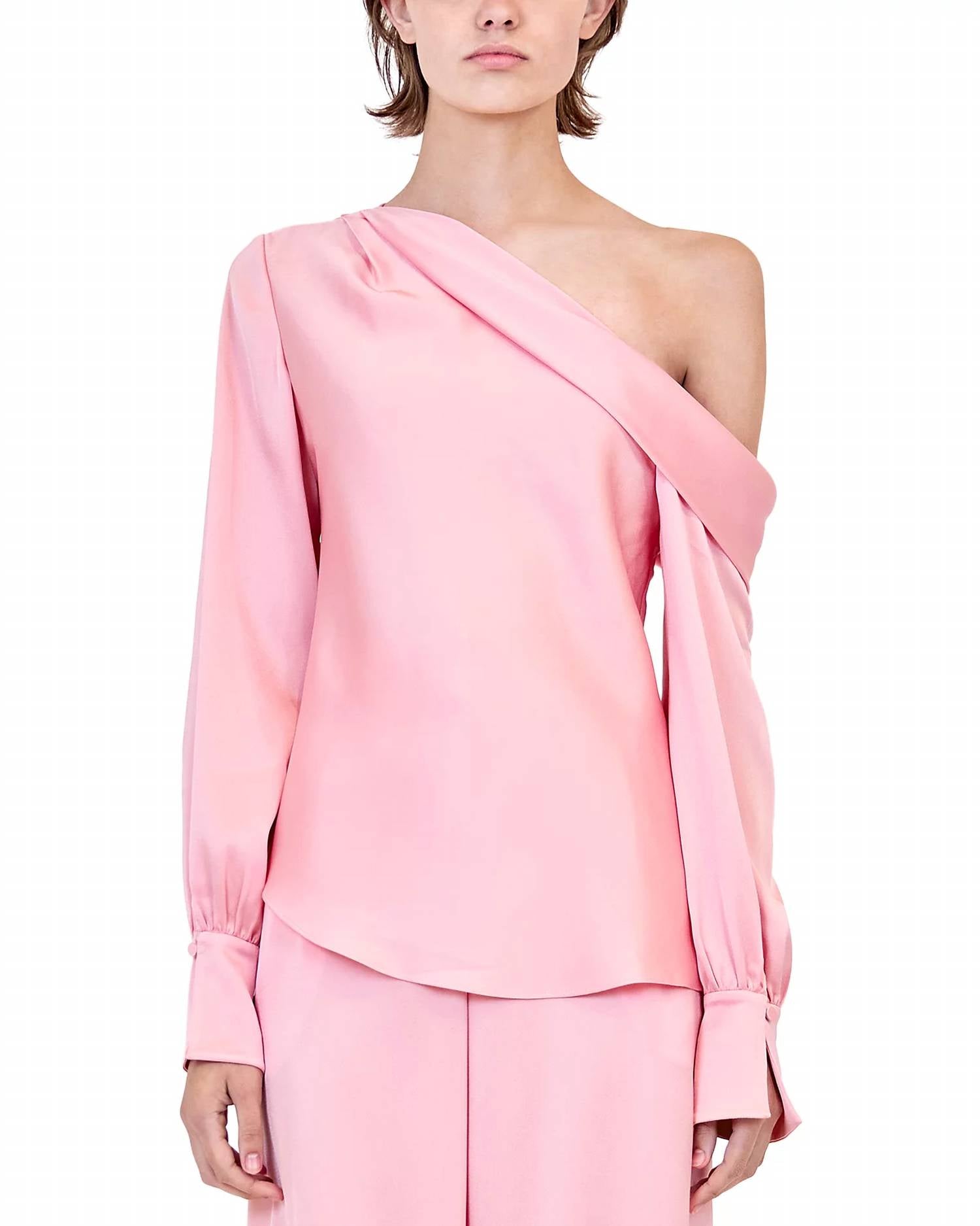 Simkhai - Alice One Shoulder Top - blouses - clothing - pink