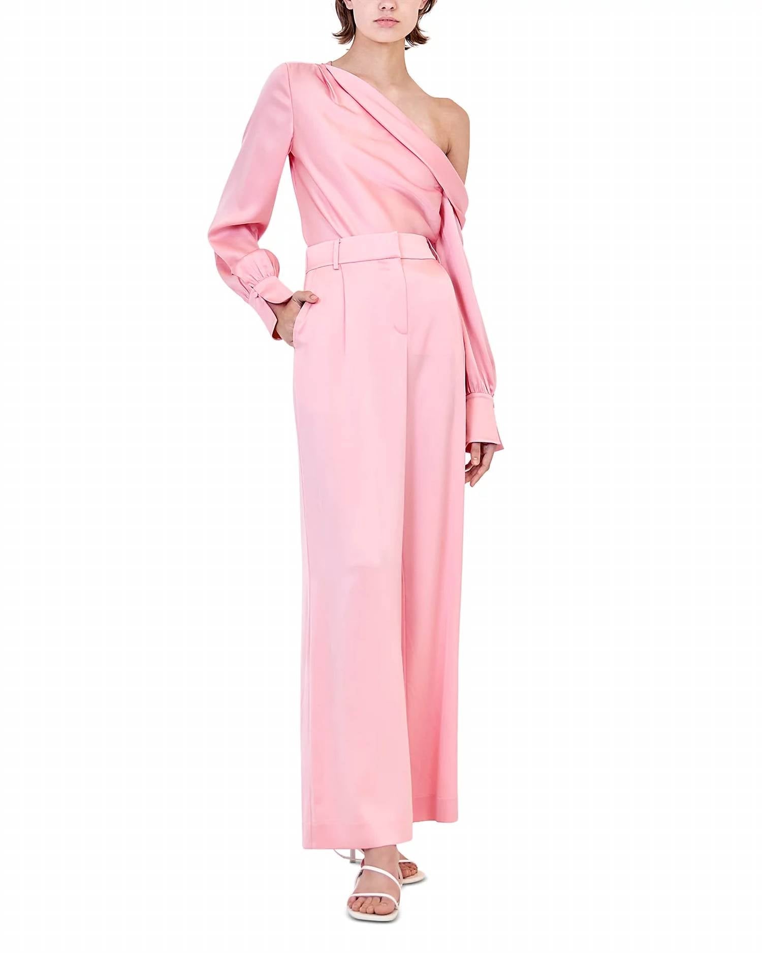 Simkhai - Alice One Shoulder Top - blouses - clothing - pink