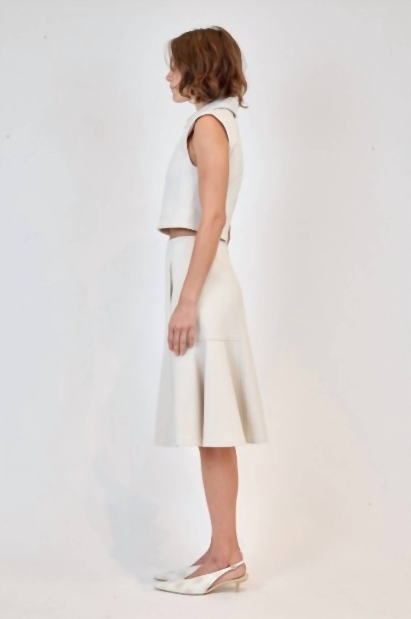 Simkhai - Alix Short Sleeve Zip Up Top - beige - blouses - clothing