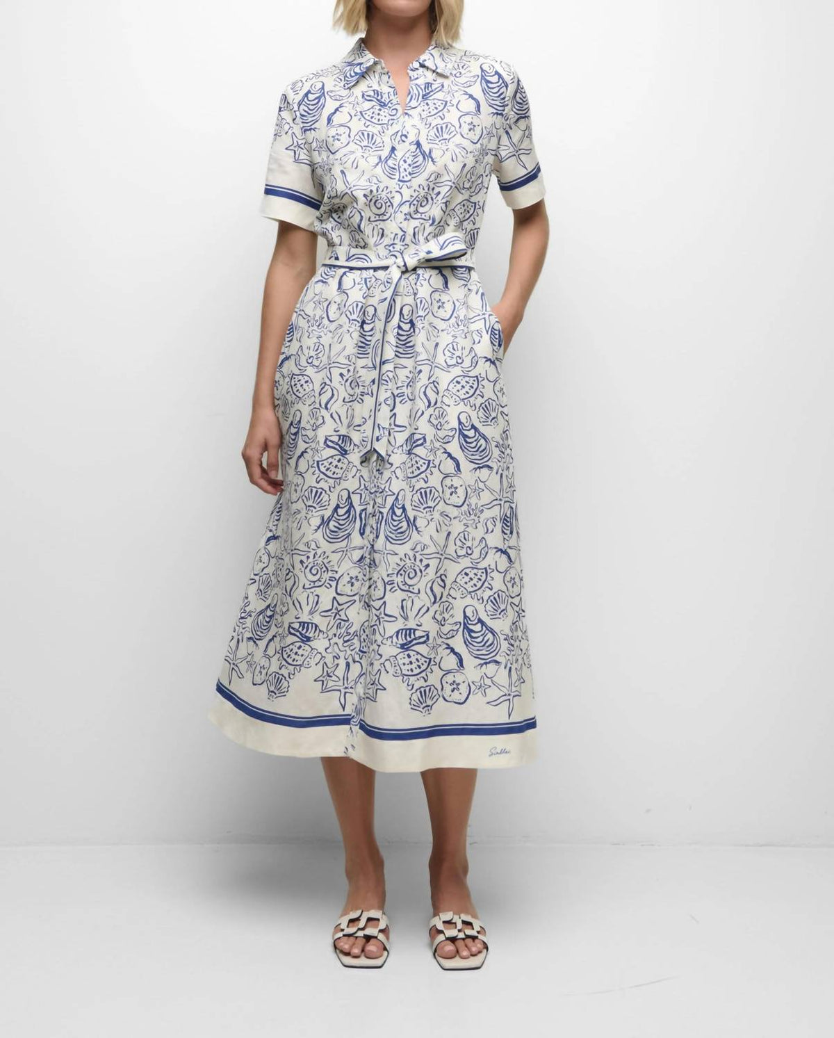 Simkhai - Audria Belted Linen Midi Dress