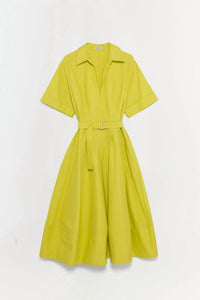 Simkhai - Deanna Short Sleeve Belted Midi Dress - clothing - cotton - blend - dresses