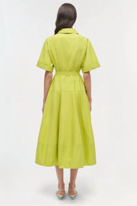Simkhai - Deanna Short Sleeve Belted Midi Dress - clothing - cotton - blend - dresses