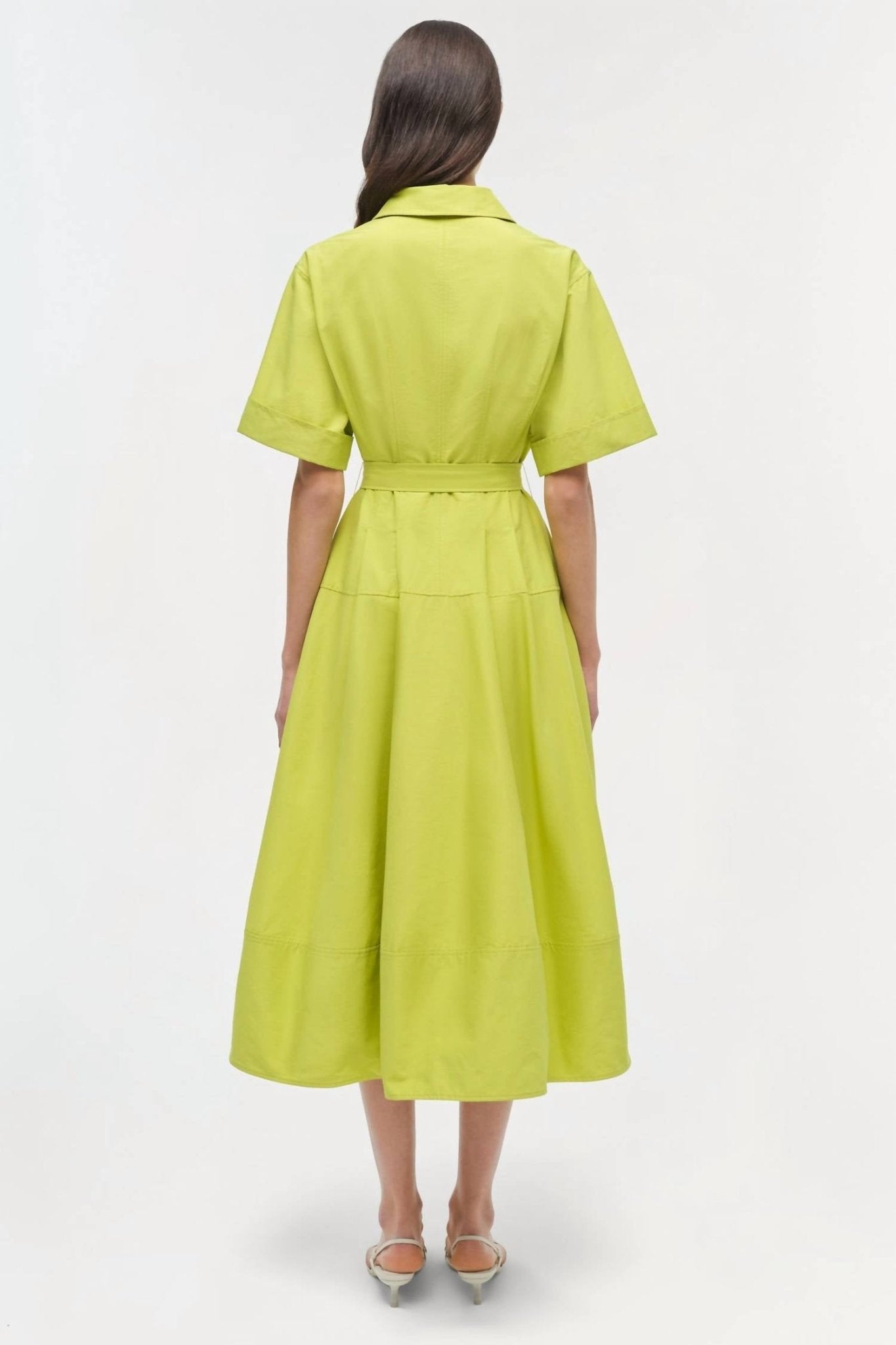 Simkhai - Deanna Short Sleeve Belted Midi Dress - clothing - cotton - blend - dresses