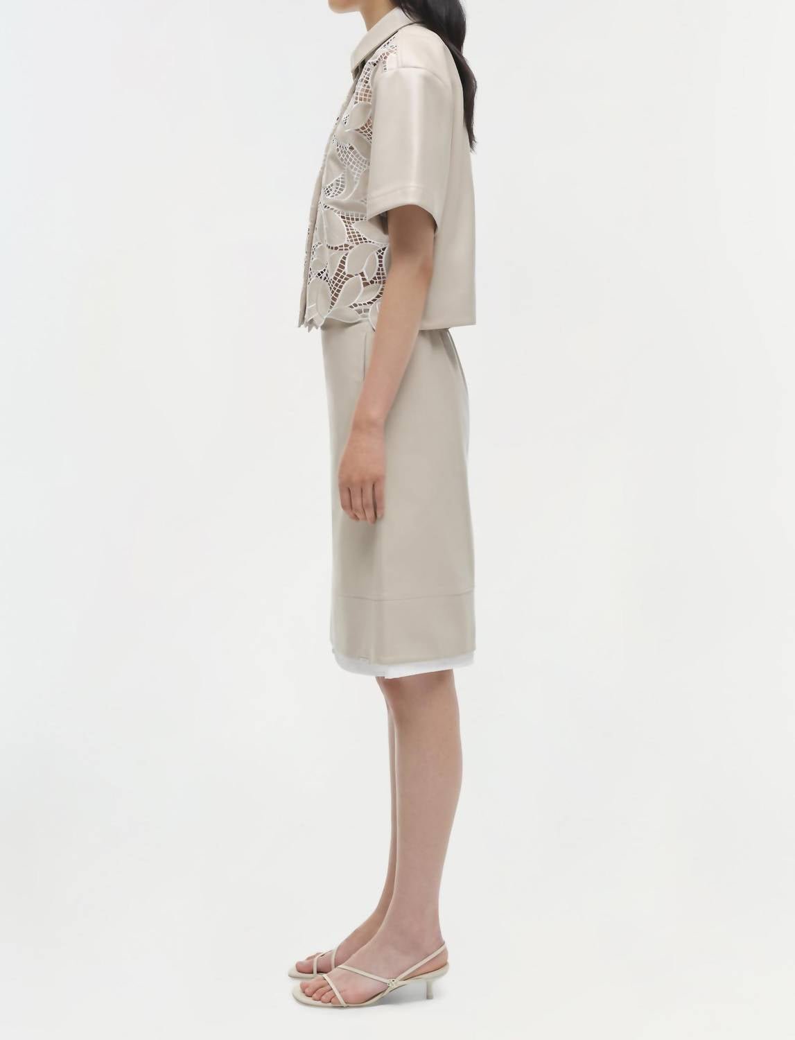 Simkhai - Robinson Embroidered Shirt - beige - button - down - shirts - clothing