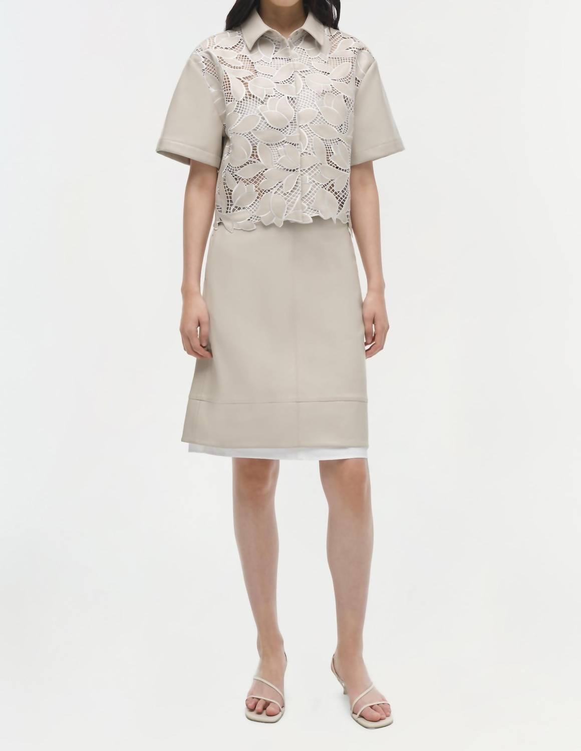Simkhai - Robinson Embroidered Shirt - beige - button - down - shirts - clothing