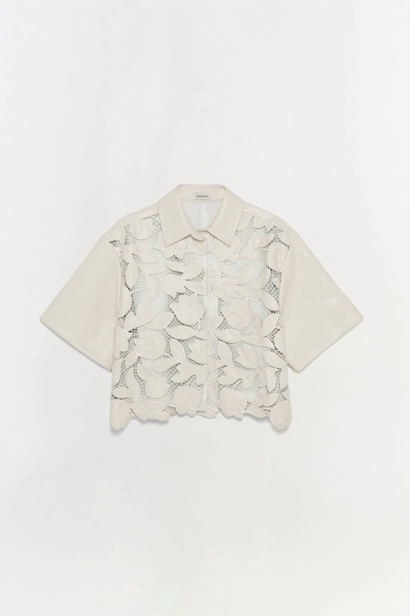 Simkhai - Robinson Embroidered Shirt - beige - button - down - shirts - clothing