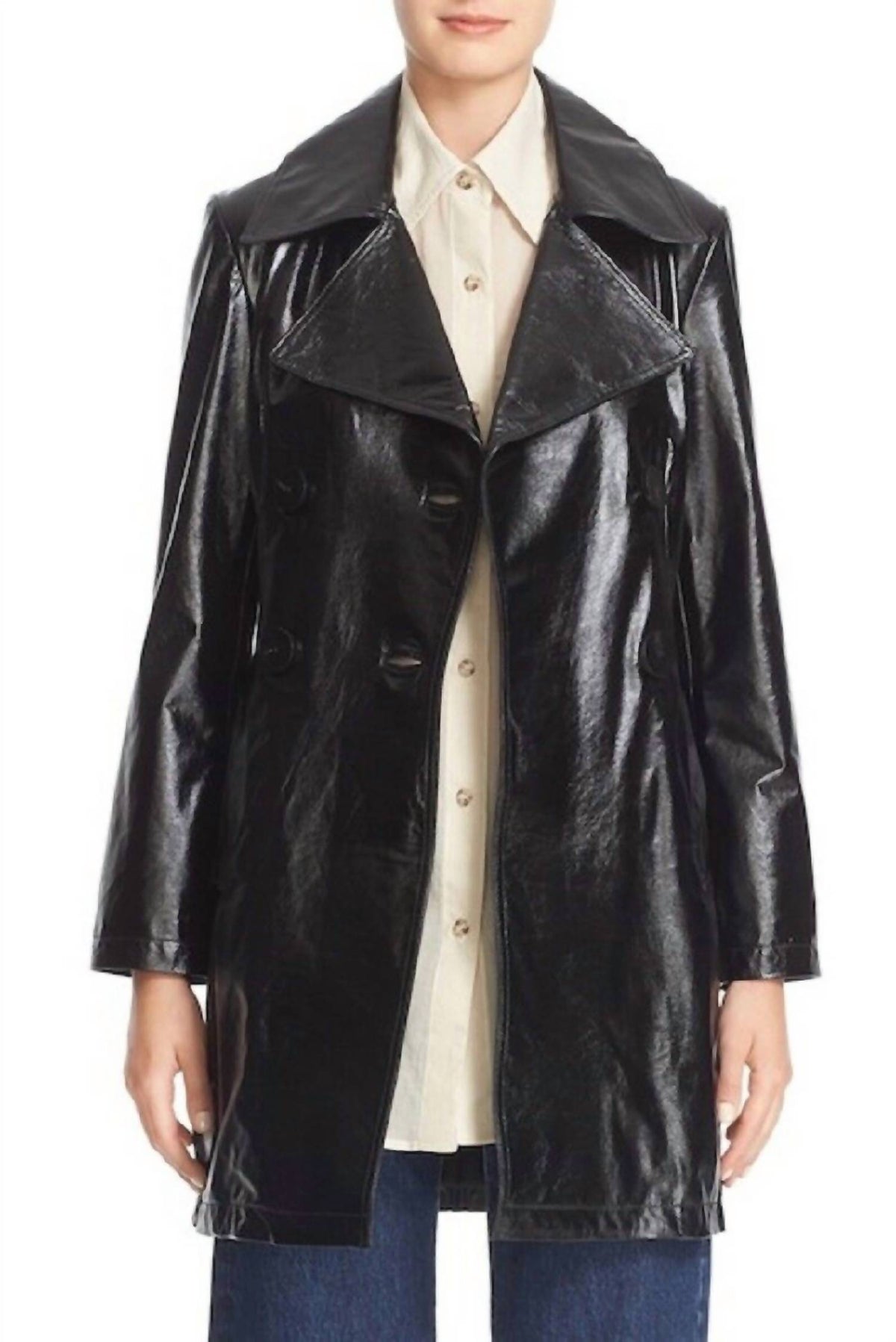 Simon Miller - Bowa Double Breasted Glossy Leather Jacket