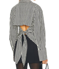 Simon Miller - Loch Poplin Button Up Shirt - black - blouses - clothing