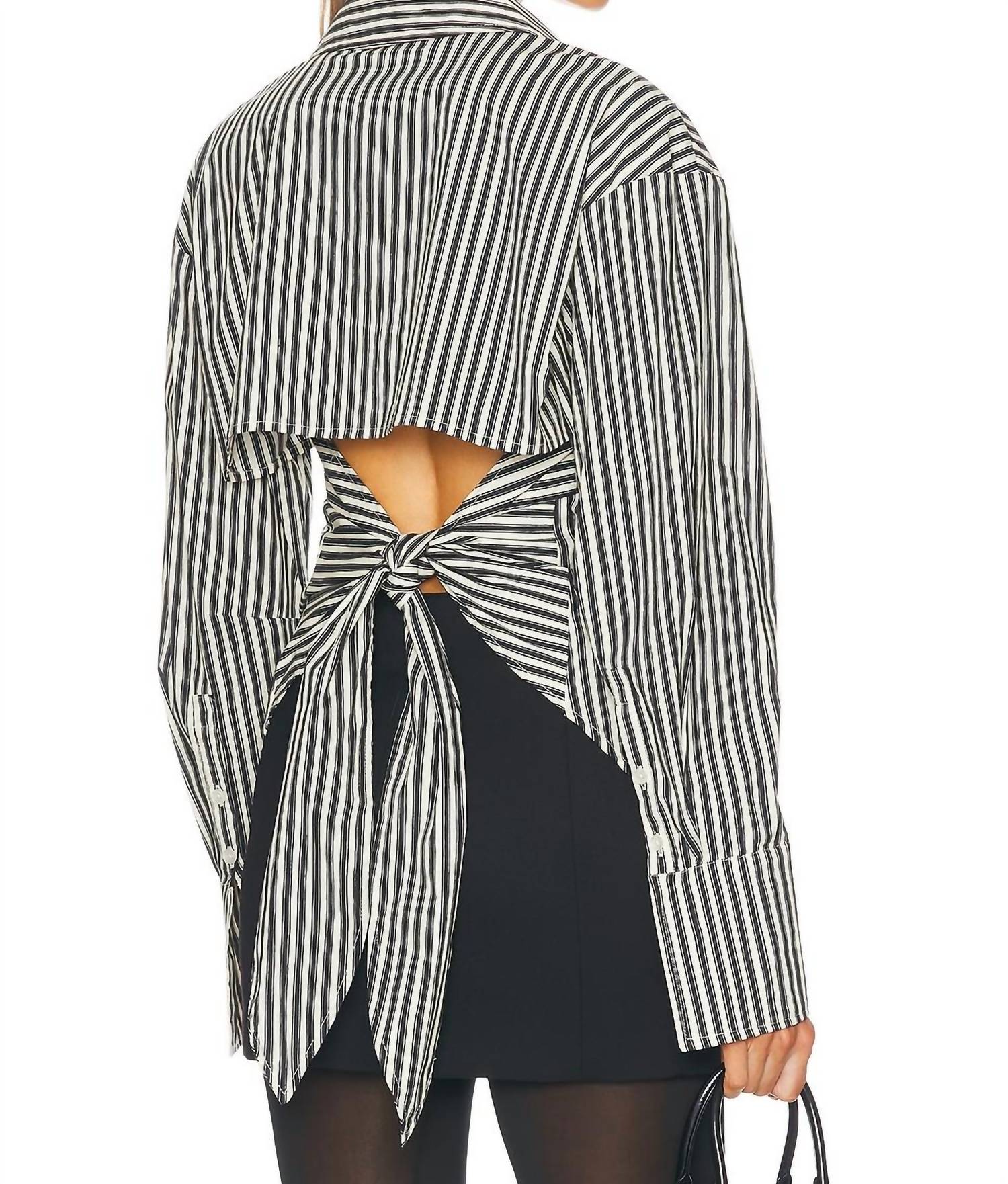 Simon Miller - Loch Poplin Button Up Shirt - black - blouses - clothing
