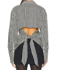 Simon Miller - Loch Poplin Button Up Shirt - black - blouses - clothing