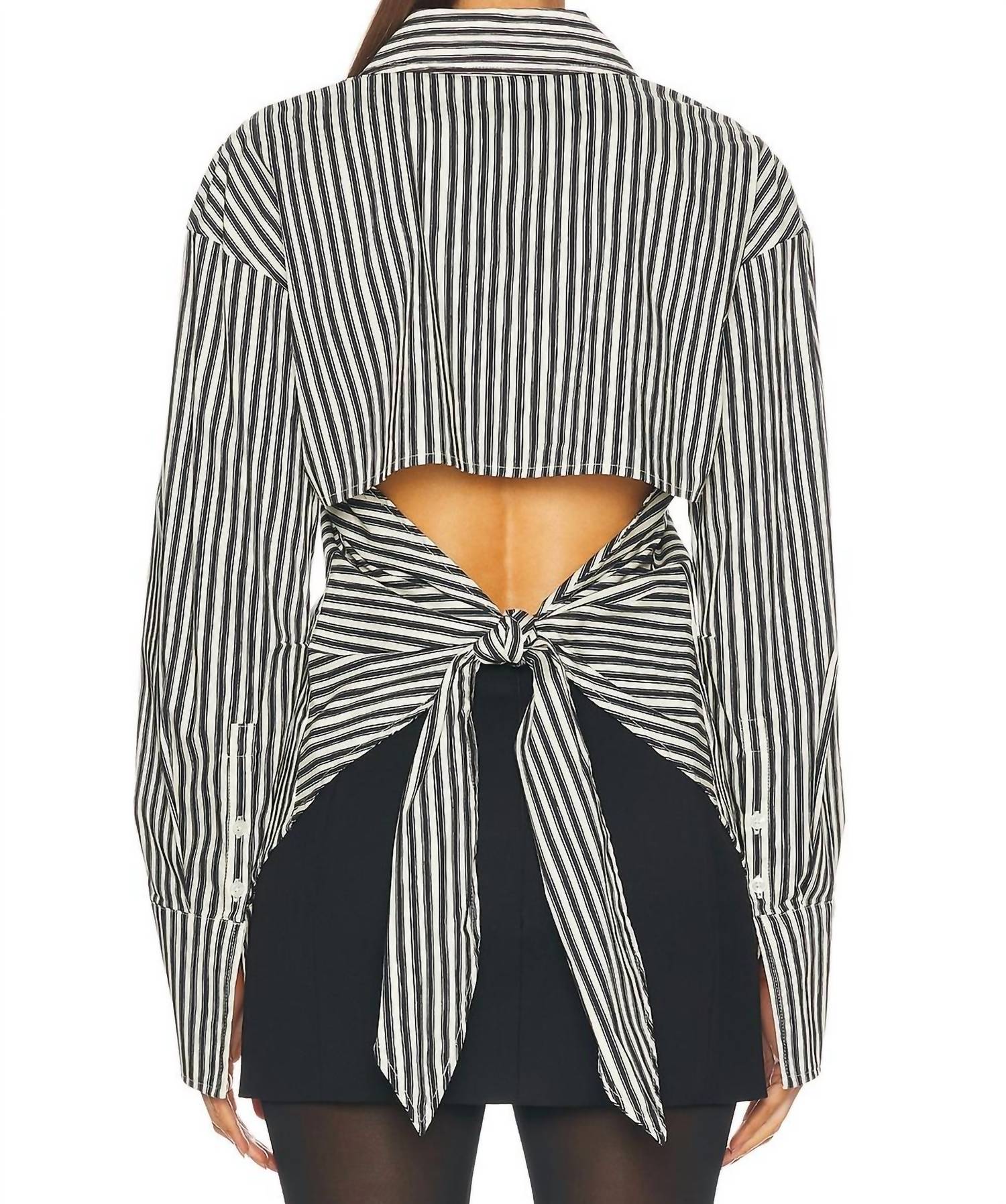 Simon Miller - Loch Poplin Button Up Shirt - black - blouses - clothing