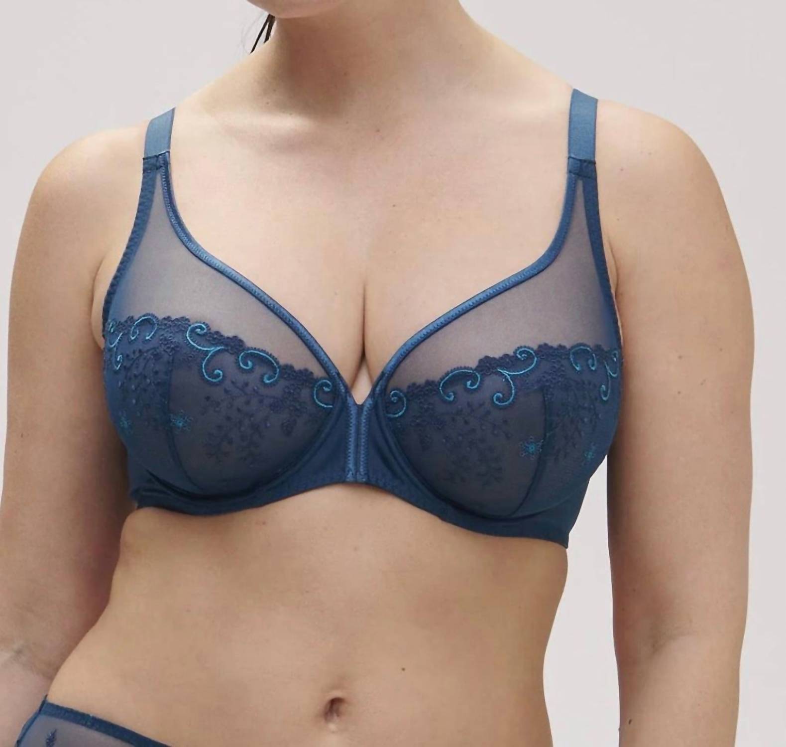 Simone Perele - Delice Full Coverage Plunge Bra - blue - bras - clothing