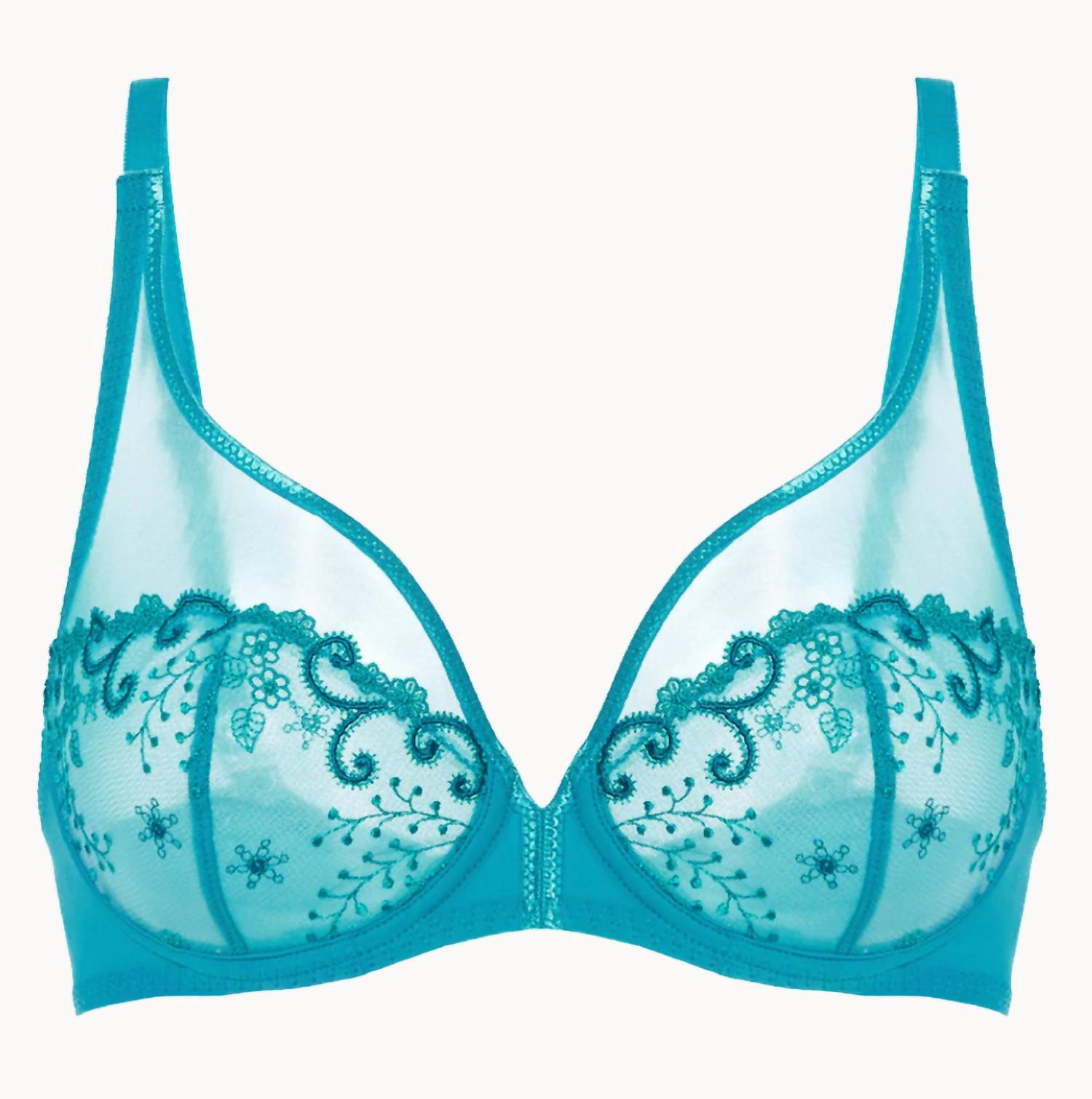 Simone Perele - Delice Full Coverage Plunge Bra - blue - bras - clothing