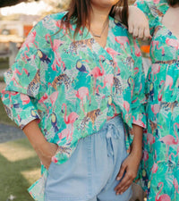 Sincerely Ours - Flamingo Jungle Top - animal - blouses - clothing