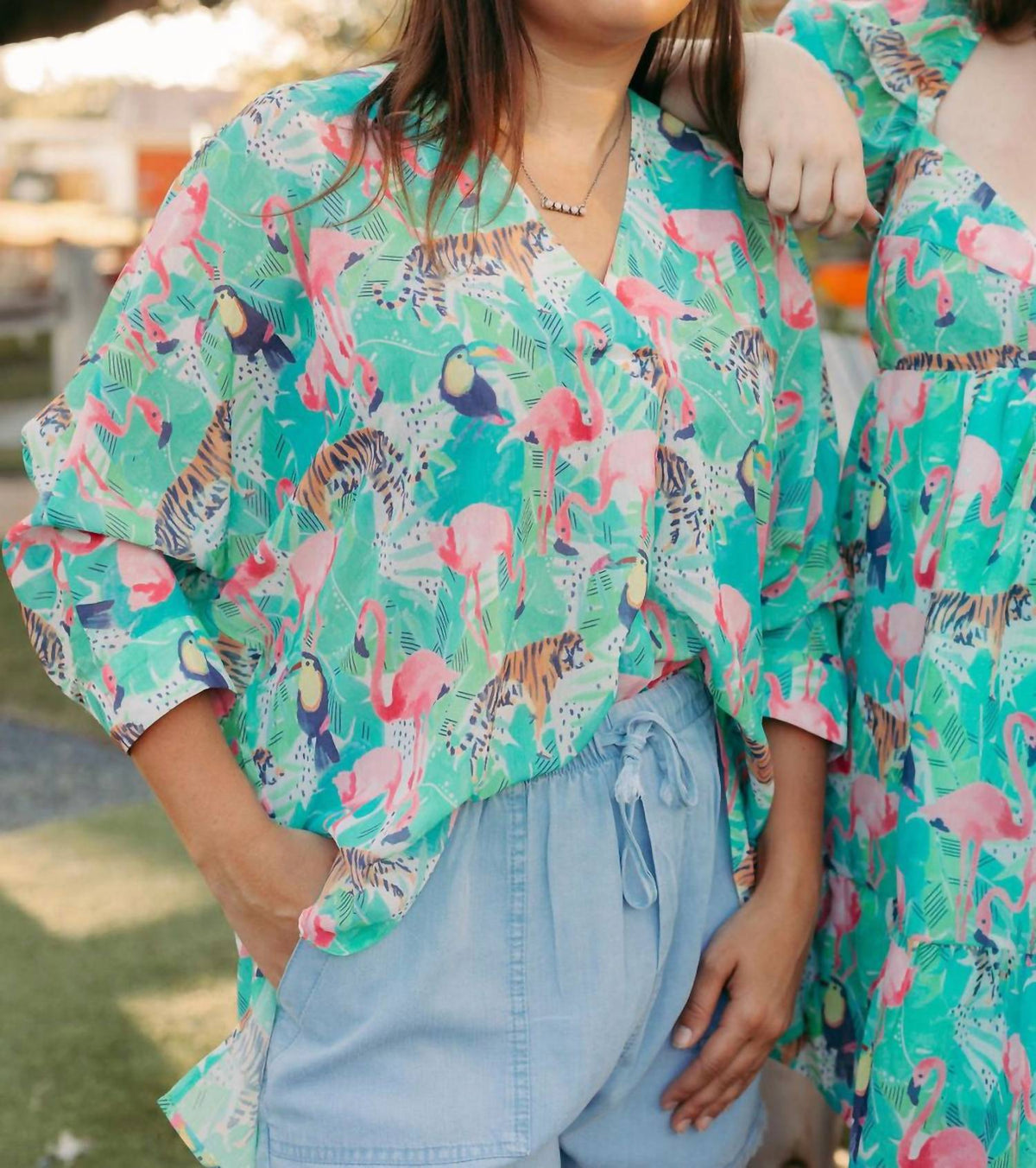Sincerely Ours - Flamingo Jungle Top