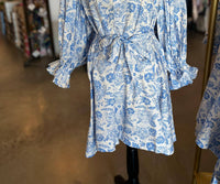 Sincerely Ours - Leopard Poplin Dress - animal - blue - clothing