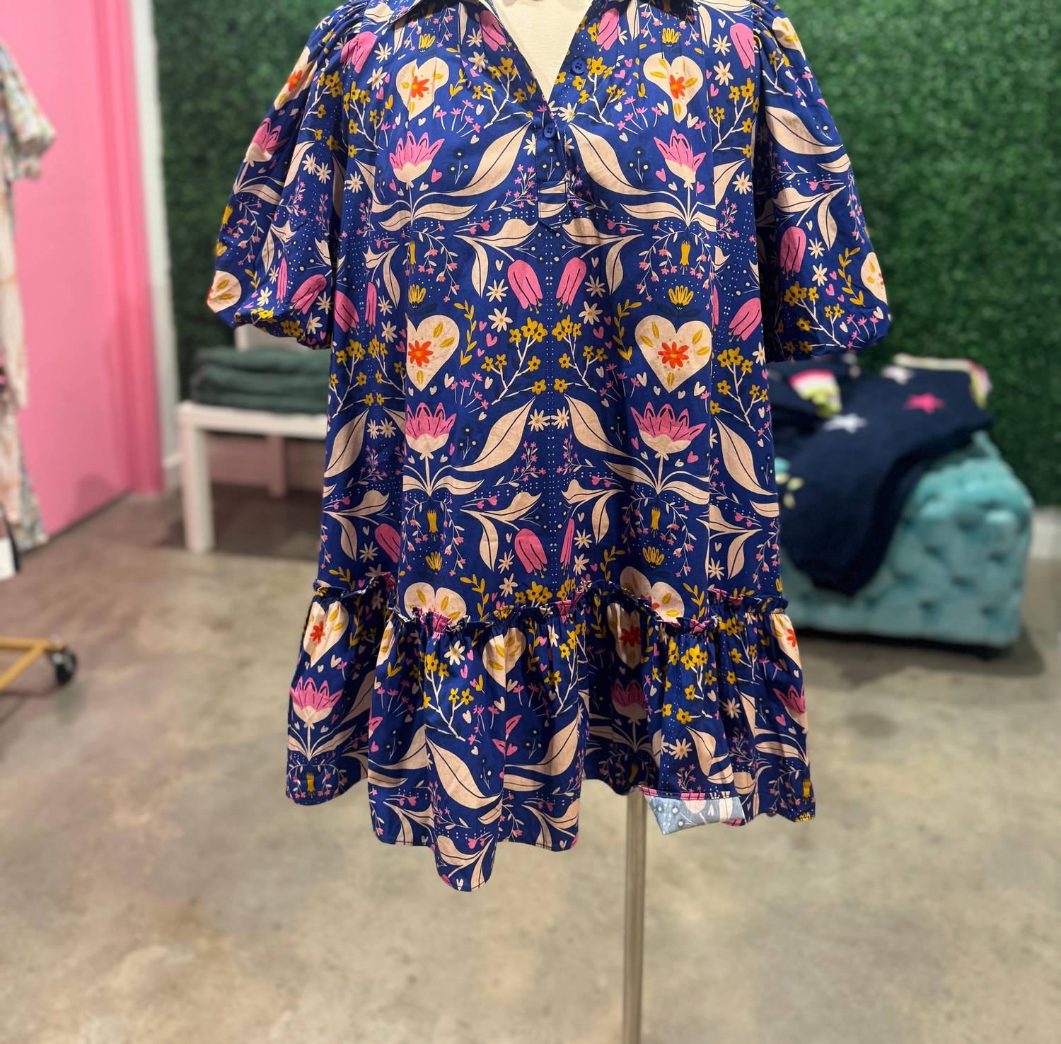 Sincerely Ours - Puff Sleeve Mini Dress - blue - clothing - collection:vacationdresses(Auto)