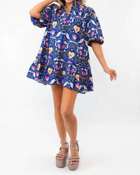 Sincerely Ours - Puff Sleeve Mini Dress - blue - clothing - collection:vacationdresses(Auto)