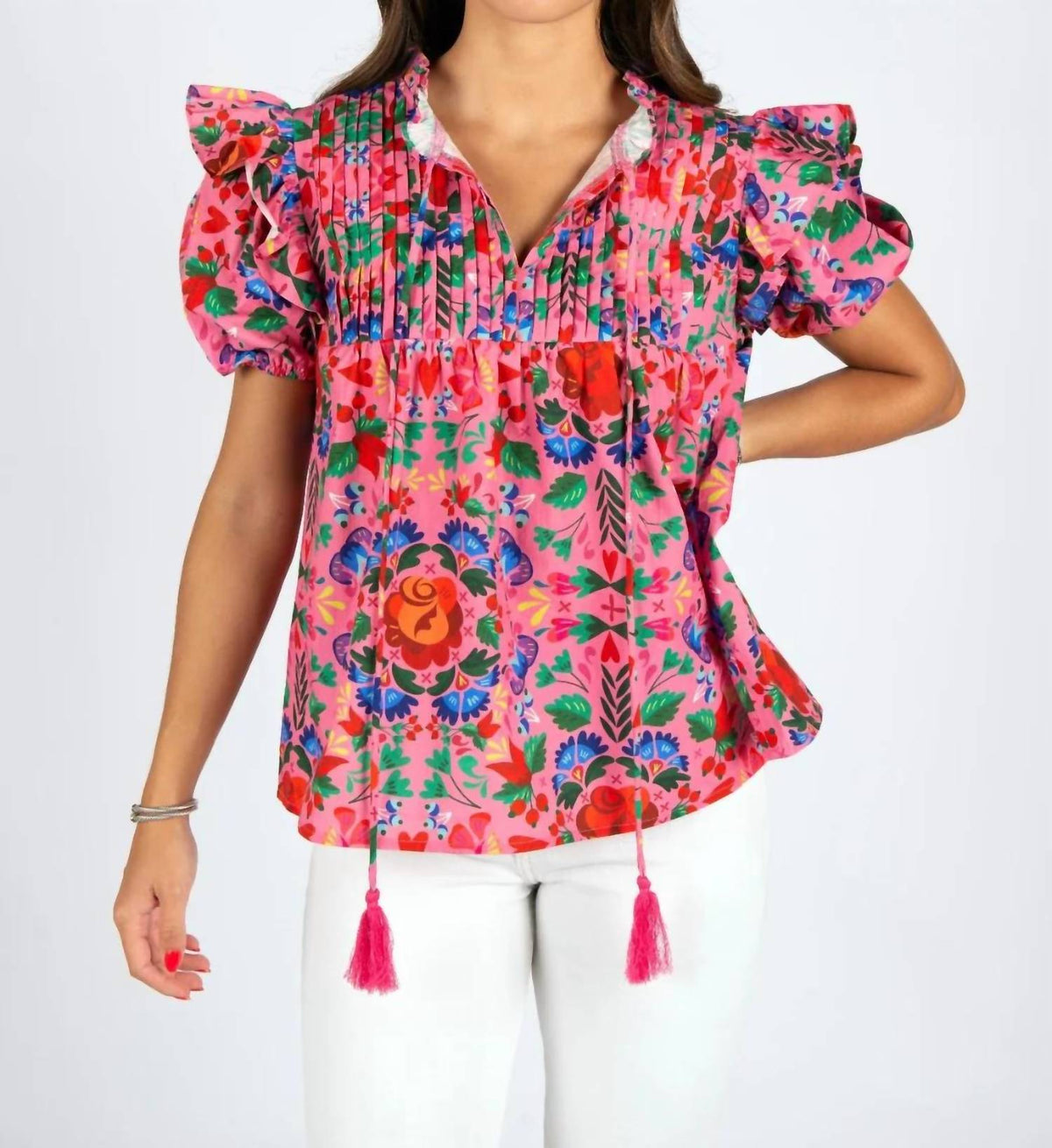 Sincerely Ours - Short Sleeve Tassel Top