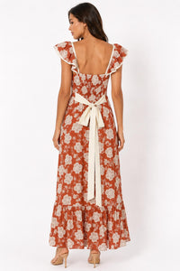 Sincerely Ours - Terracotta Oleander Midi Dress