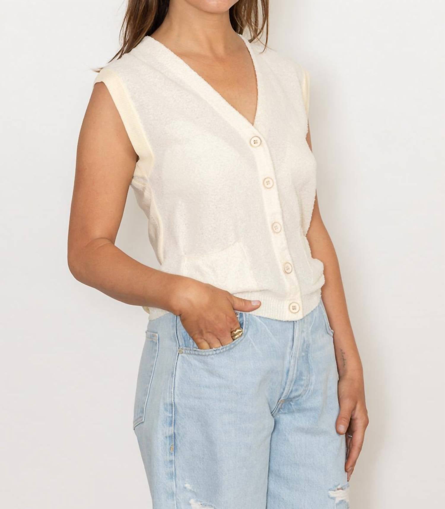 Sita Murt - Knit Waistcoat Vest - clothing - cotton - blend - jackets