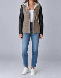 Six/Fifty - Mixed Media Checkered Jacket