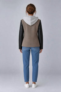 Six/Fifty - Mixed Media Checkered Jacket