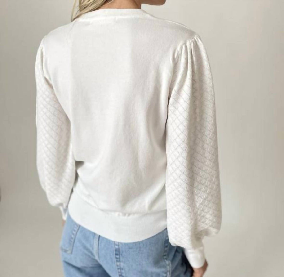 Six/Fifty - Textured Diamond Sleeve Top