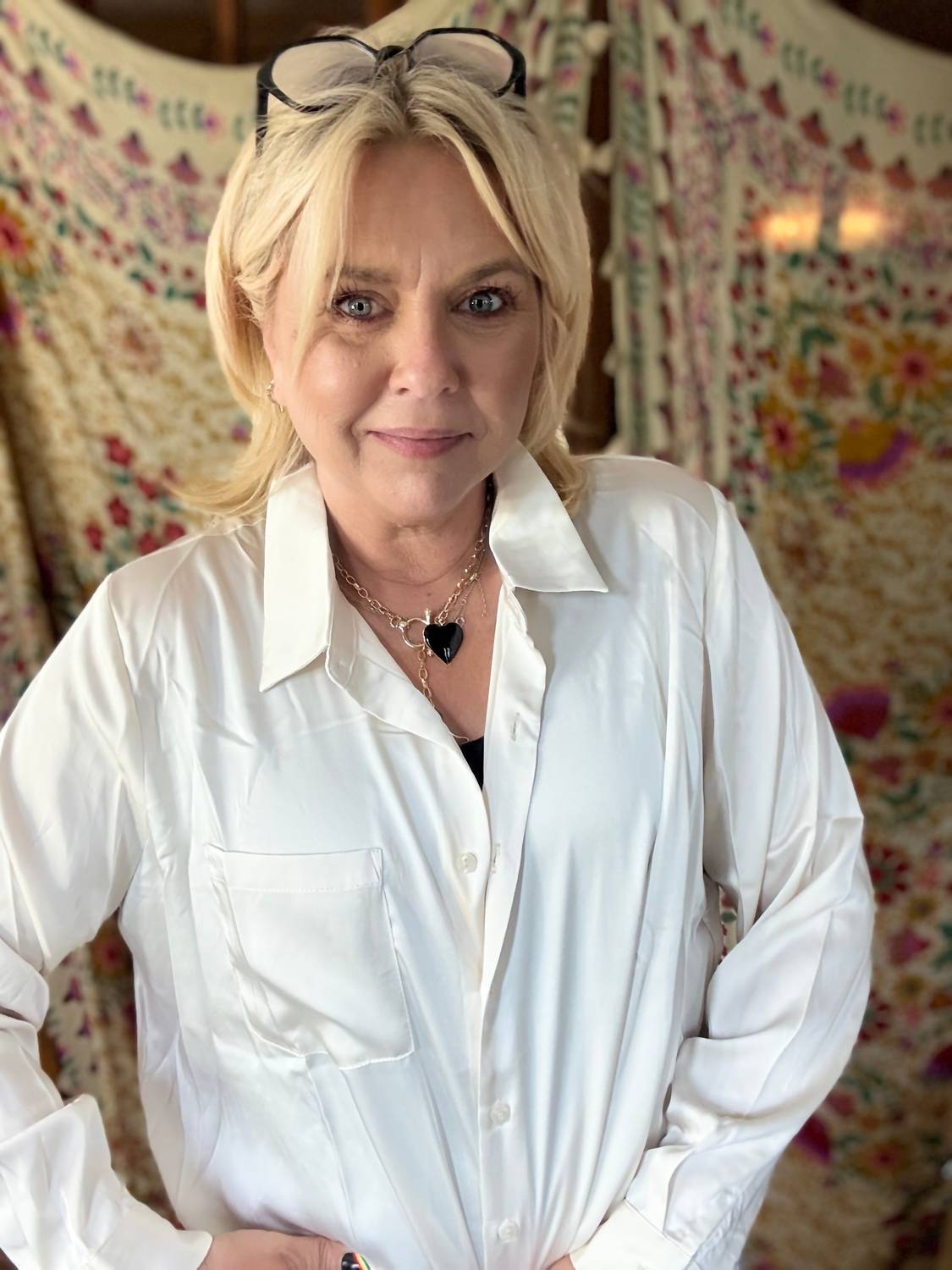 Skies Are Blue - Effortlessly Iconic Button Down Top - Plus - blouses - clothing - polyester