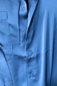 Skies Are Blue - Effortlessly Iconic Button Down Top - Plus - blouses - blue - clothing