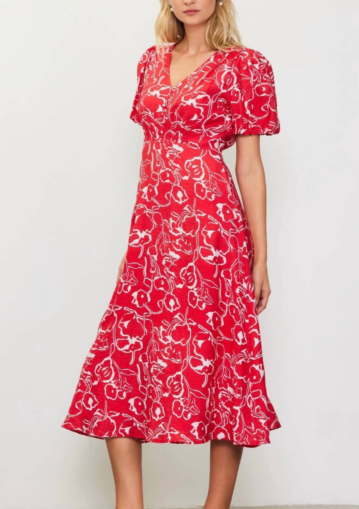 Skies Are Blue - Floral Dress - Plus