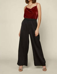 Skies Are Blue - Recycled Wide Leg Pants - black - clothing - pants
