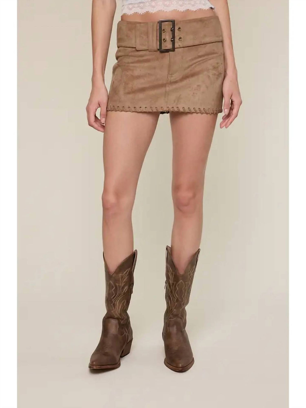 Sky To Moon - Jessie Suede Skirt