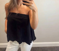 Sky To Moon - Linen Overfold Strapless Top