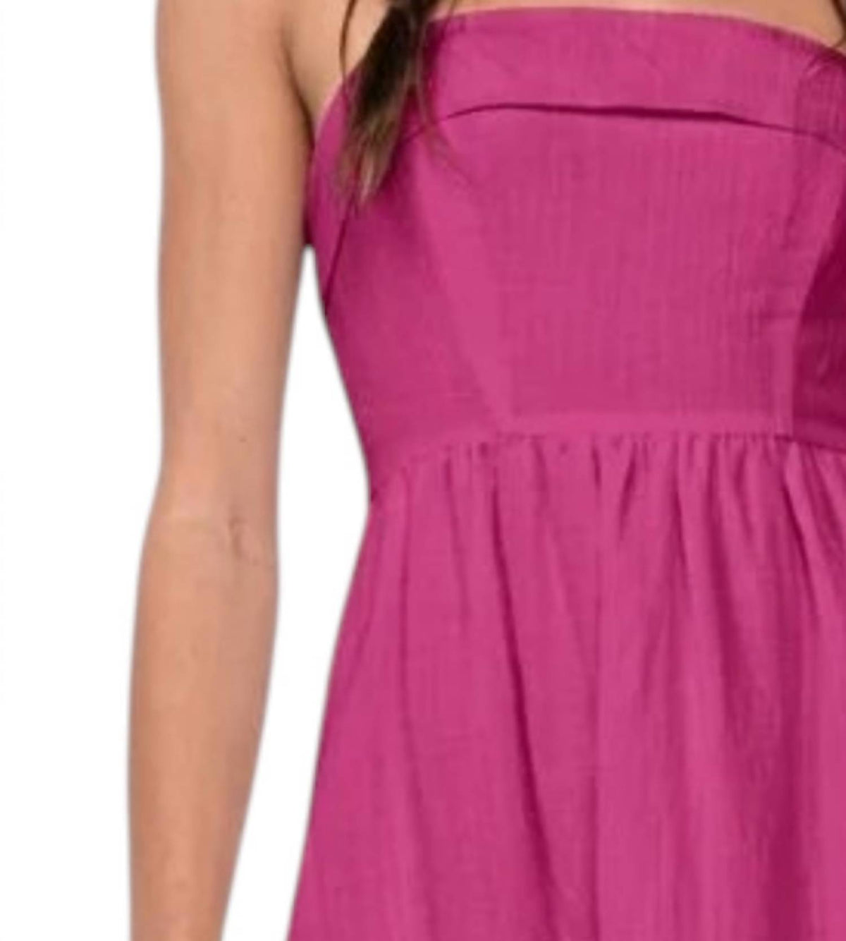 Sky To Moon - Solid Strapless Flare Dress