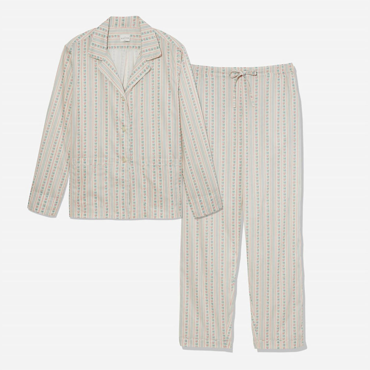 The Sleep Code - Printed Floral Cotton Long Pajama Set