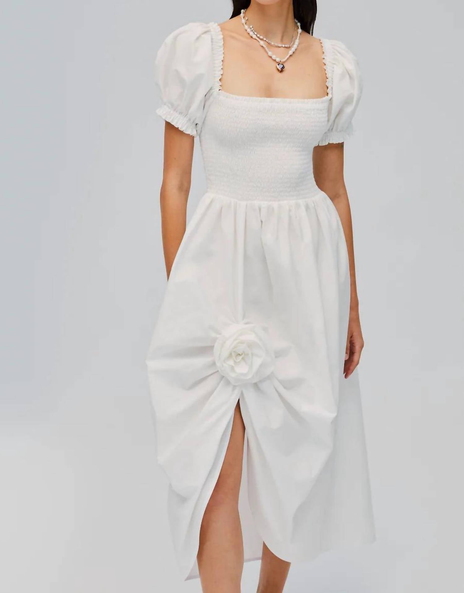 Sleeper - Belle Cotton Dress With Rose - clothing - cotton - dresses