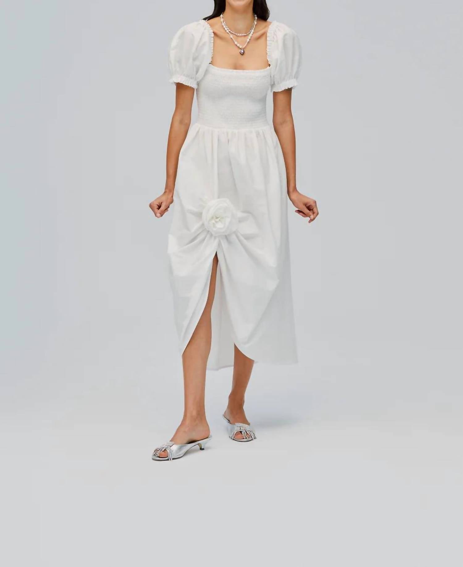 Sleeper - Belle Cotton Dress With Rose - clothing - cotton - dresses