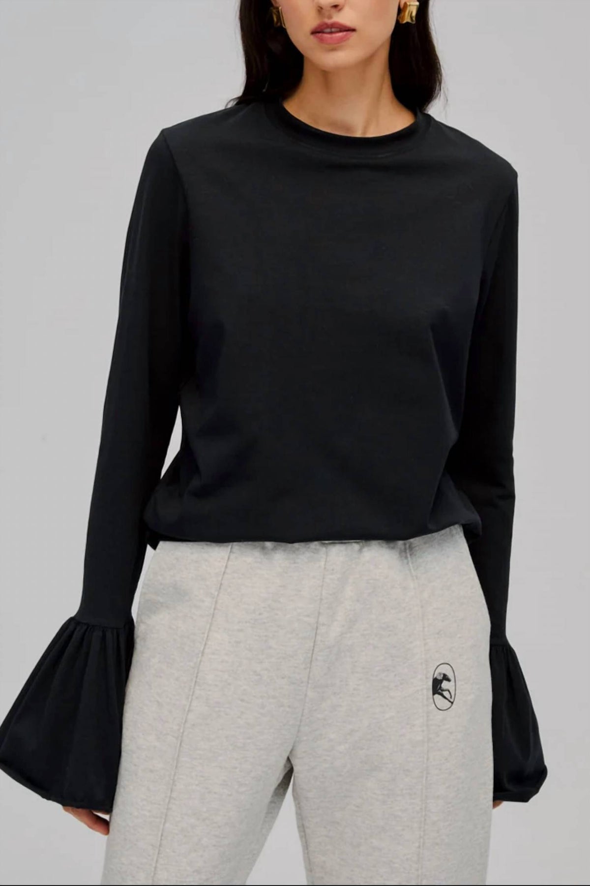 Sleeper - Ruffled Stretch-cotton Jersey T-shirt