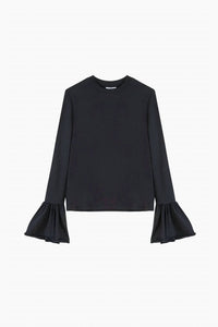 Sleeper - Ruffled Stretch-cotton Jersey T-shirt
