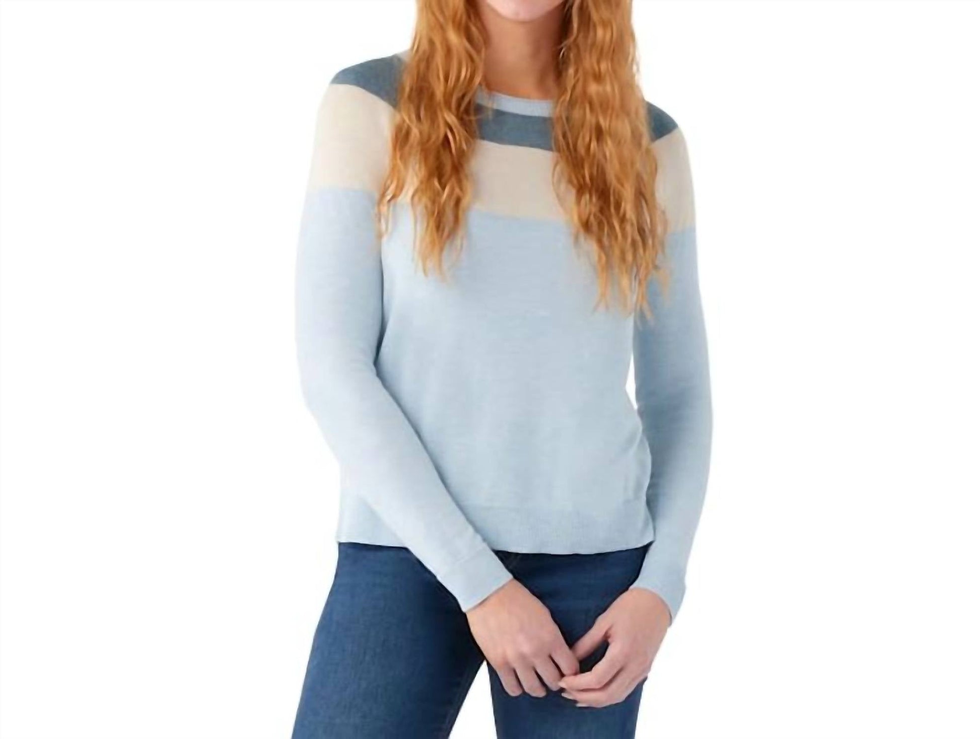 Smartwool - Colorblock Crew Sweater - blue - clothing - crew