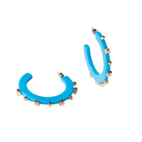 Smith & Co - Women's Solid Jewel Hoop Earring